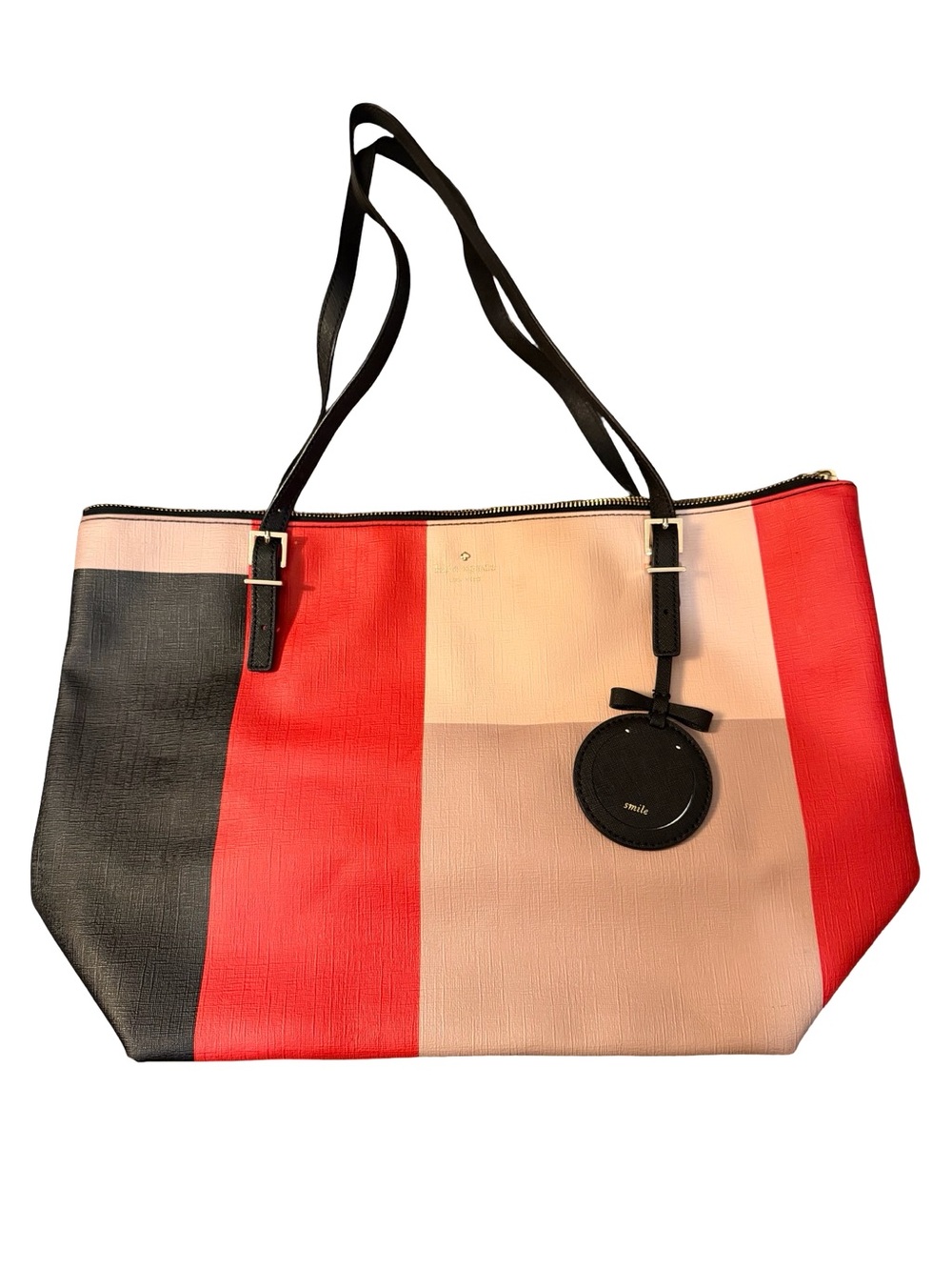 kate spade Colorblock Tote in Red, Black & Tan